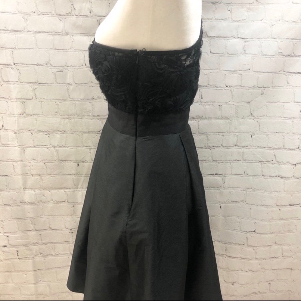 Monique Lhuillier One Shoulder Fit & Flare Cocktail Dress Black Size 10 - Picture 5 of 14